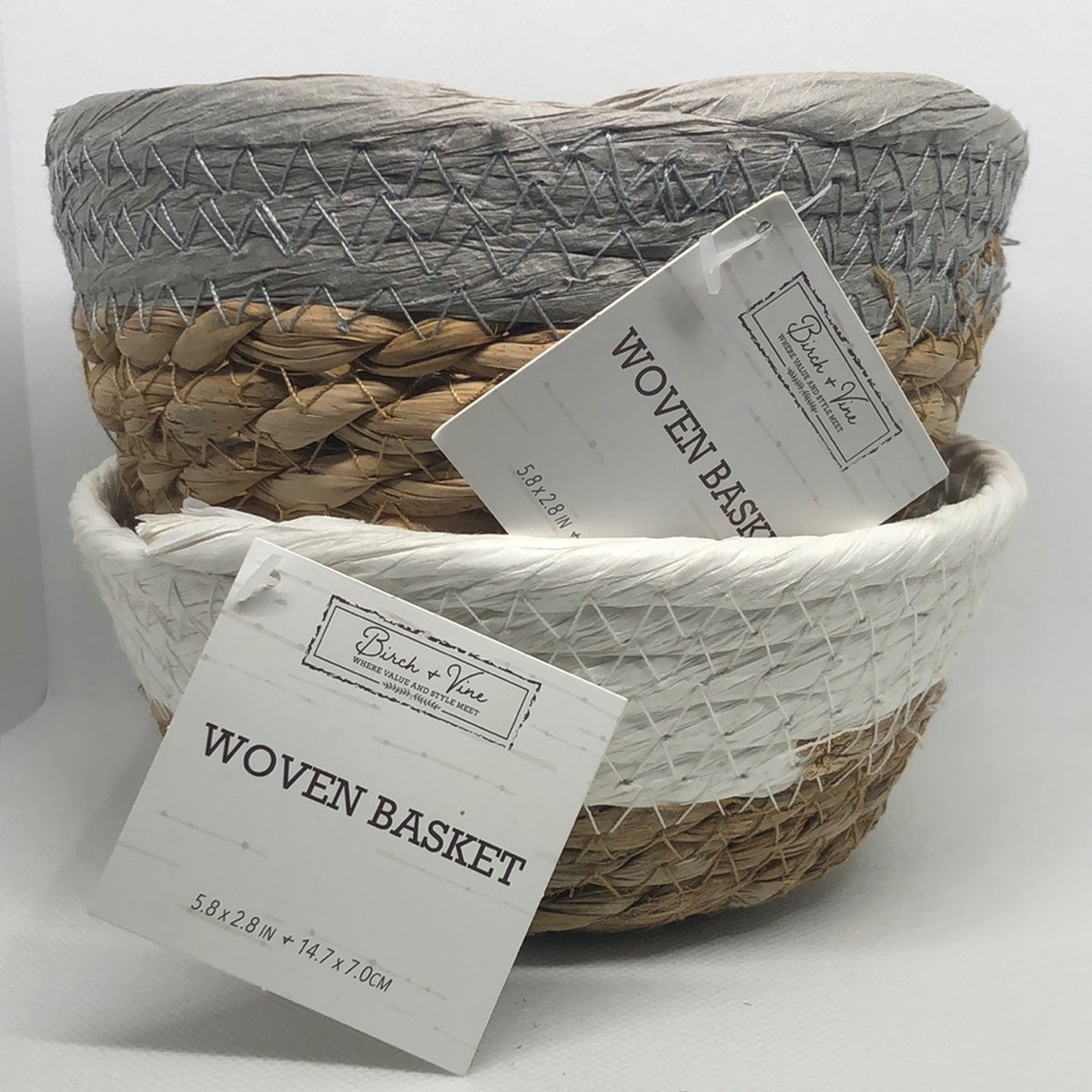 🩶🤍🩶 Birch & Vine Woven Basket Set of 2 Where Value & Style Meets 🩶🤍🩶 NWT